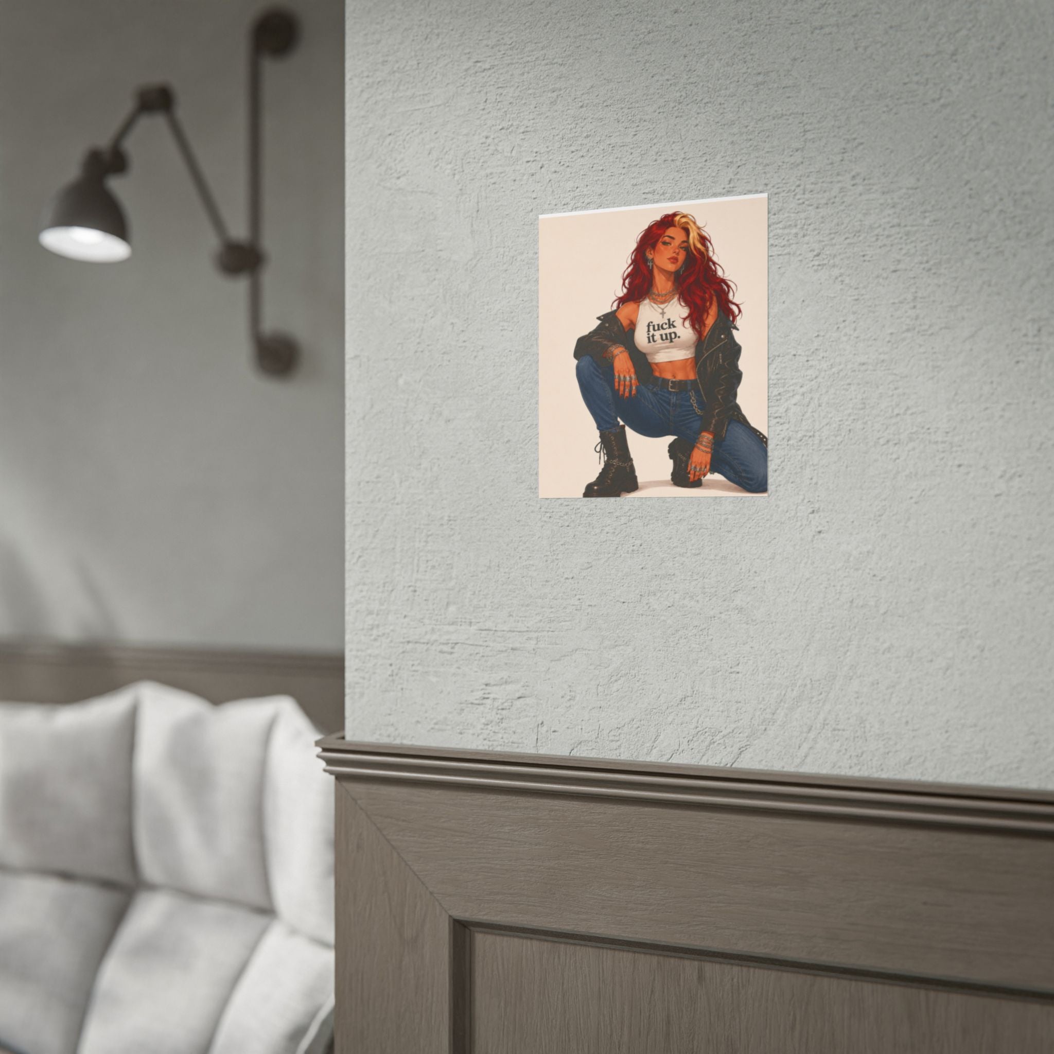 Rolled Poster — 'fuck it up.' Edgy Redhead Illustration Art Print