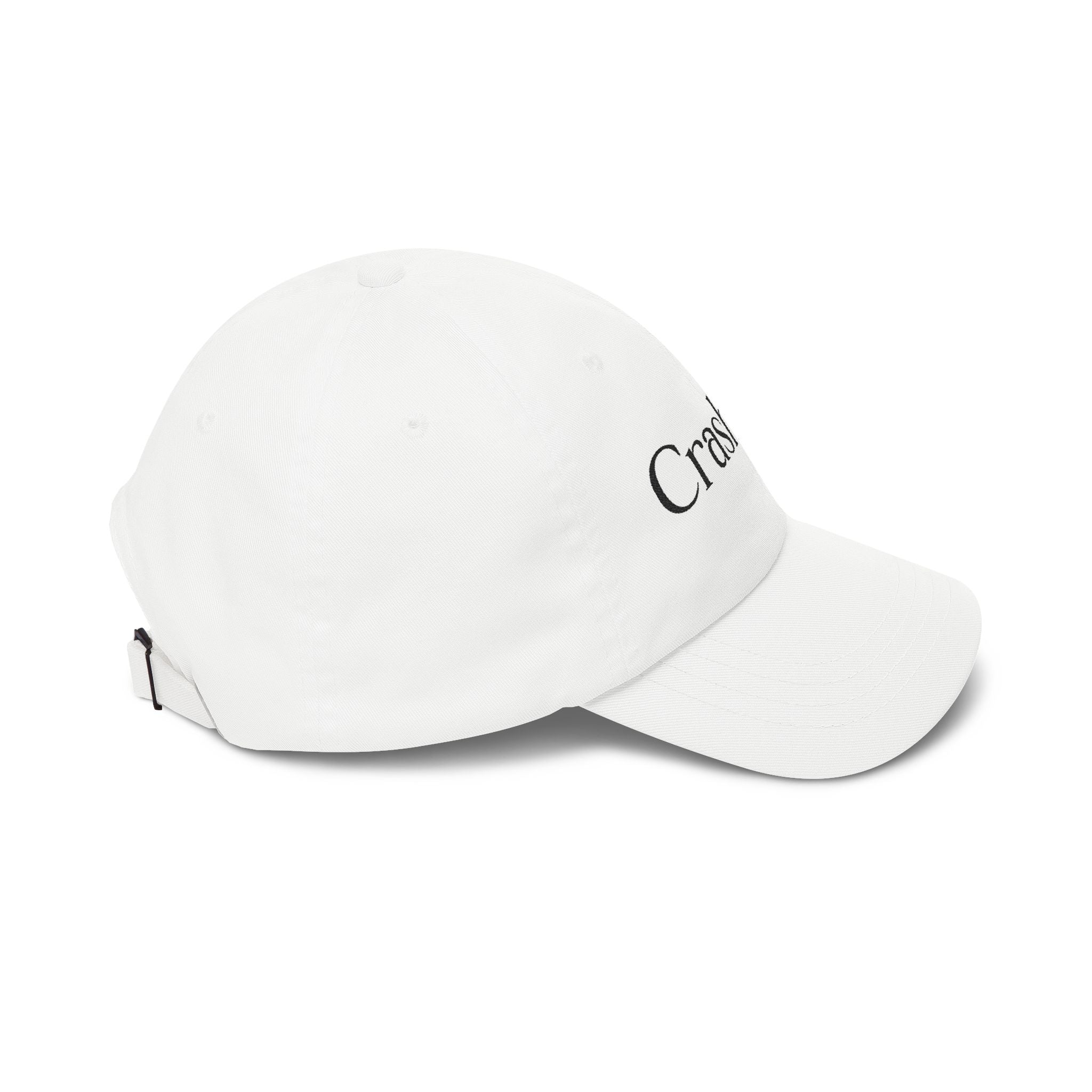 Crashout Embroidered Dad Cap - Minimal White Baseball Hat