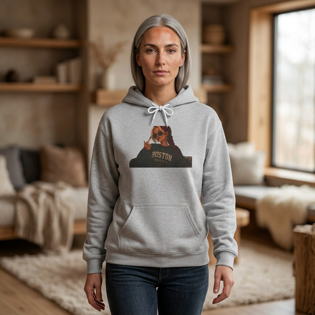 Boston Baddie Hoodie – Vintage City Photo Graphic Pullover