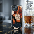Clear Magnetic Phone Case — 'Fuck It Up.' Graphic Punk Girl Design