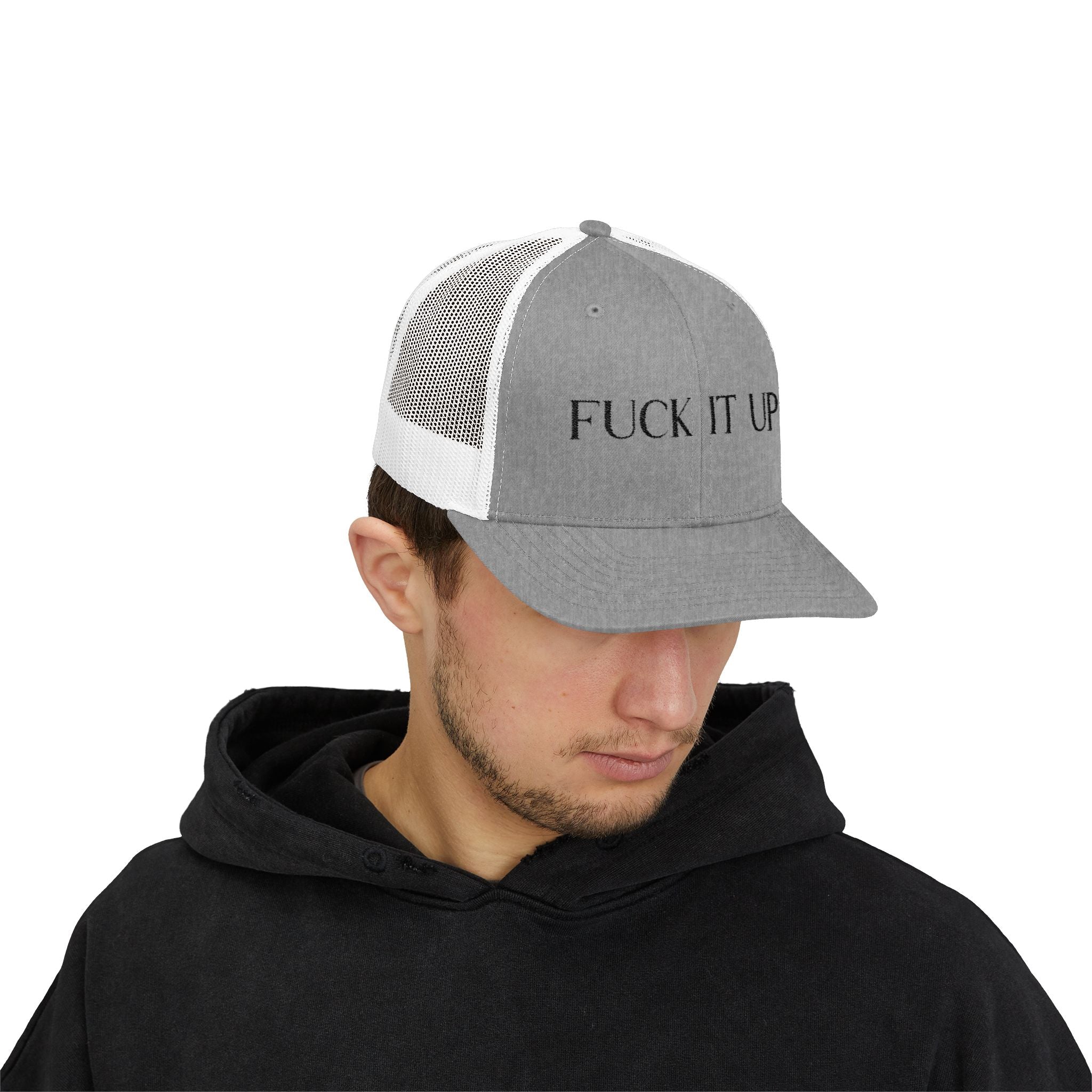 Embroidered 'Fuck It Up' Trucker Cap