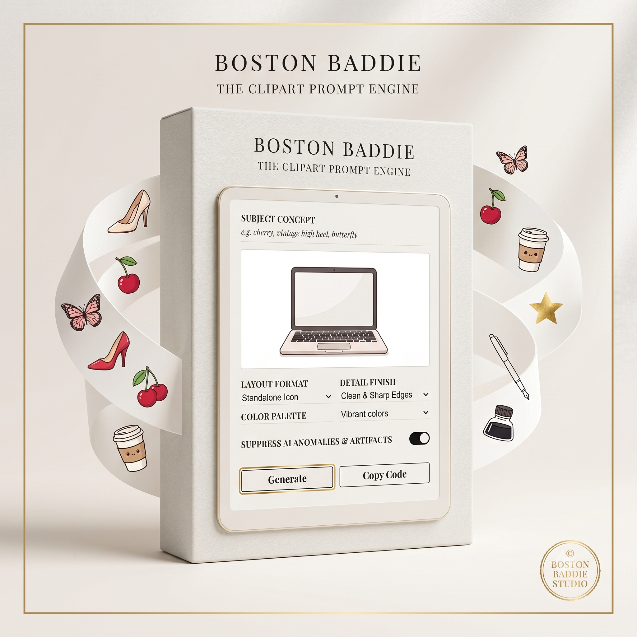BOSTON BADDIE™ — The Clipart Prompt Engine | Premium AI Prompt Generator