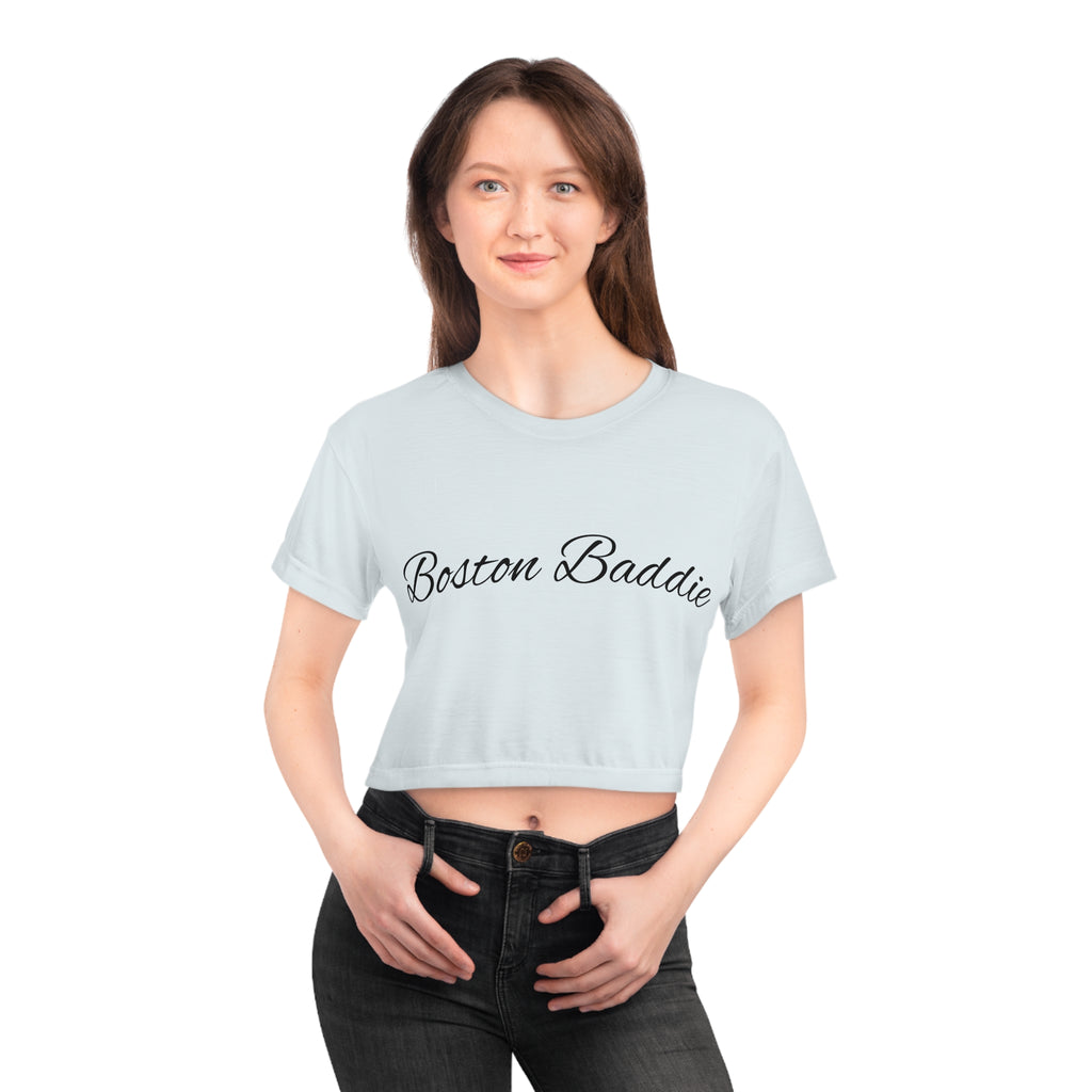 Boston Baddie Crop Tee — Trendy Graphic Women's Crop Top